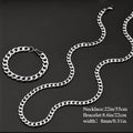 Ensemble collier et bracelet maillons cubains classiques en argent 925 pour hommes et femmes, ensemble de chaîne hip hop de 8 mm, bijoux unisexes