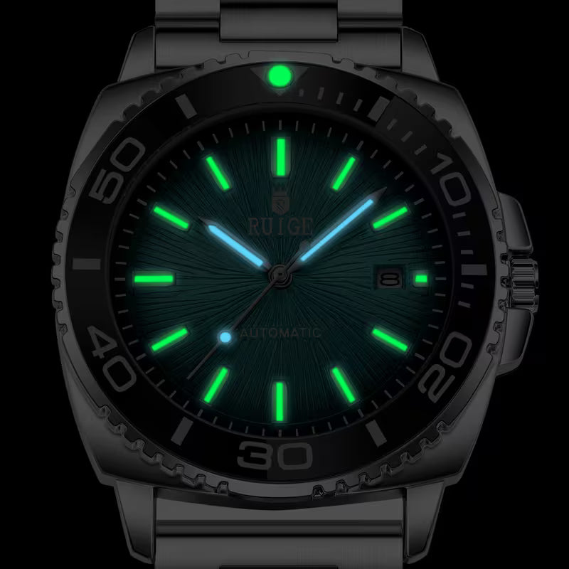 Montre mécanique automatique pour homme d'affaires, calendrier, bracelet en acier inoxydable, montre-bracelet lumineuse et à la mode pour homme