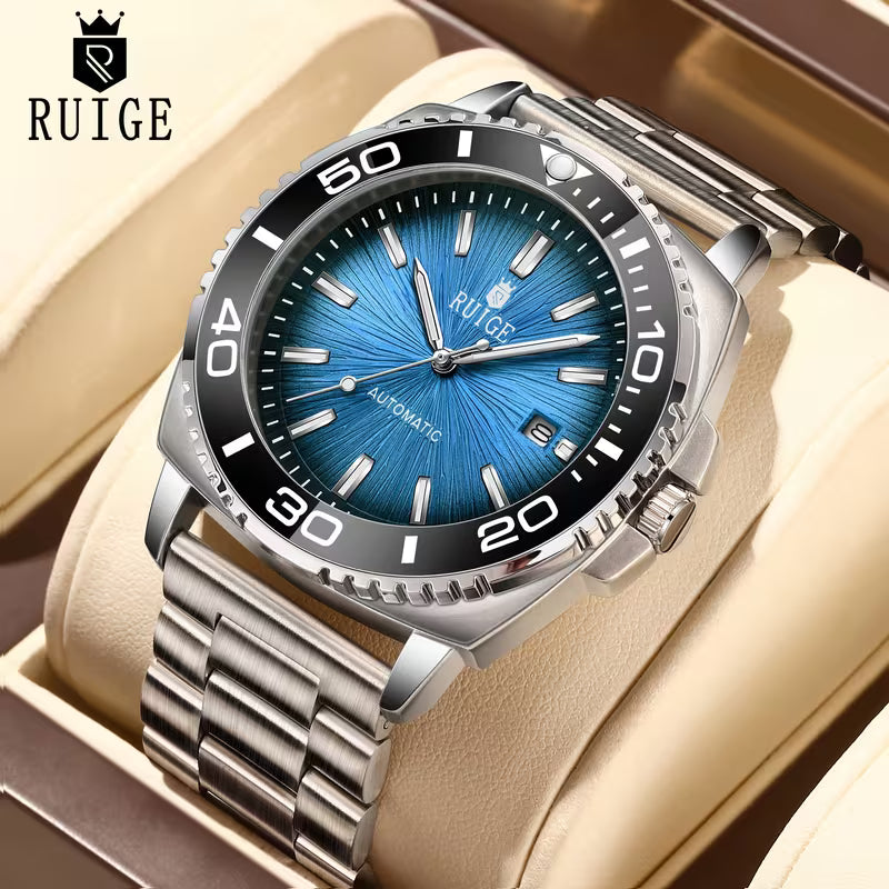 Montre mécanique automatique pour homme d'affaires, calendrier, bracelet en acier inoxydable, montre-bracelet lumineuse et à la mode pour homme