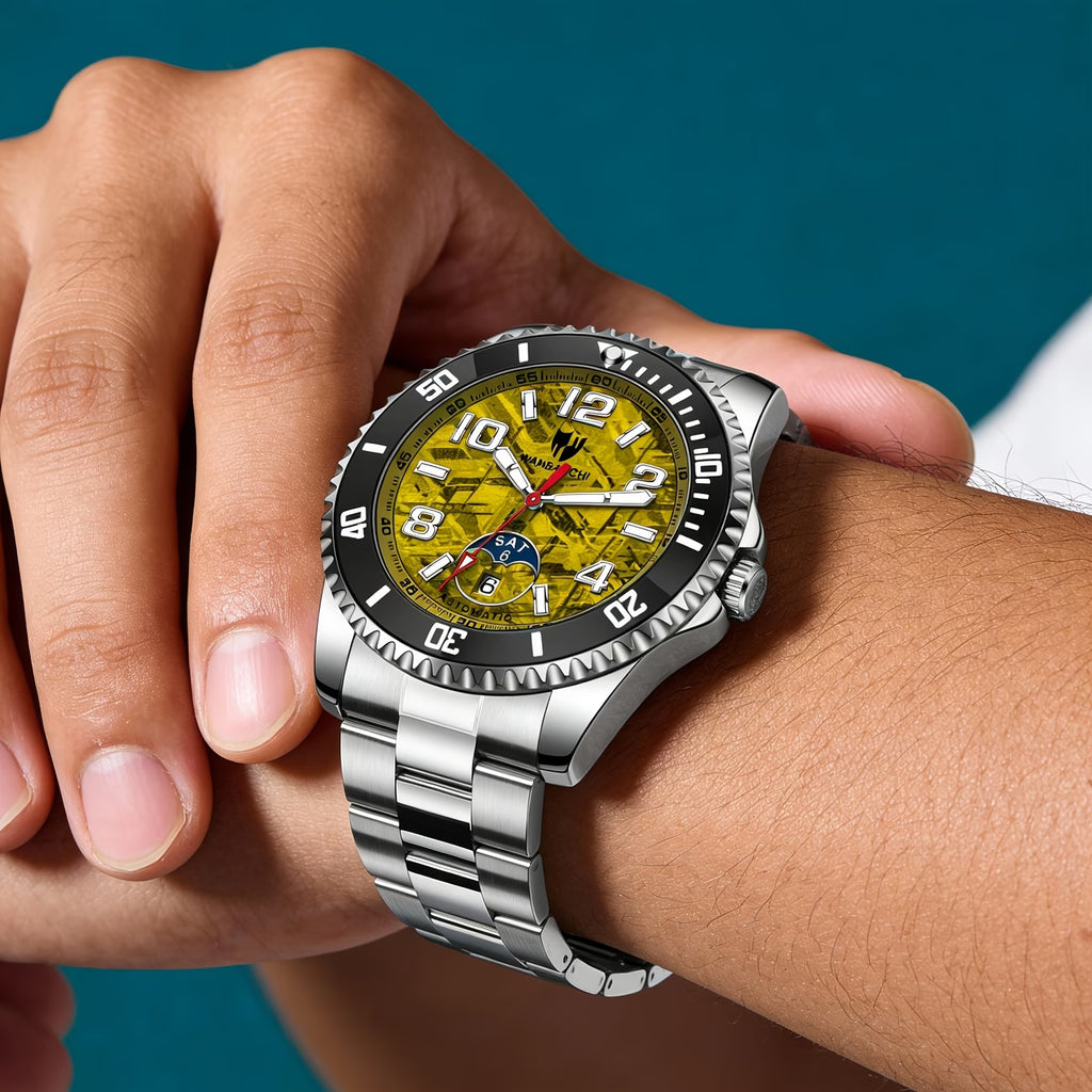 Montre mécanique automatique pour homme d'affaires, calendrier, bracelet en acier inoxydable, montre-bracelet lumineuse et à la mode pour homme