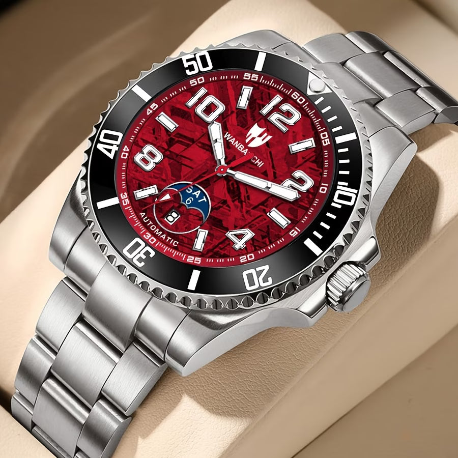 Montre mécanique automatique pour homme d'affaires, calendrier, bracelet en acier inoxydable, montre-bracelet lumineuse et à la mode pour homme