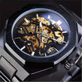 Montre mécanique automatique pour hommes - Design ajouré élégant, en acier inoxydable, choix de cadeau parfait, sans pile