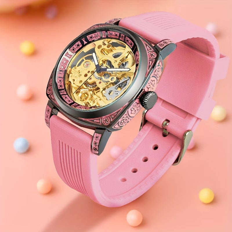 Montre Mécanique Élégante Haut de Gamme pour Femme, Style Décontracté, Texture Lumineuse