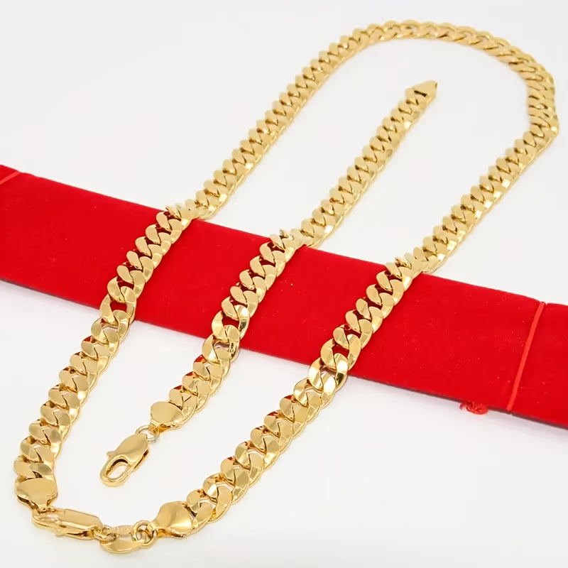 2 pièces Ensemble Collier et Bracelet Chaîne Dorée Classique